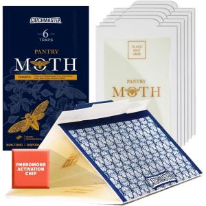 imageCatchmaster Decorative Pantry Pest ampamp Moth Traps 6Pk Bug Killer for Kitchen Storage ampamp Pantry Cabinet Moth Traps for House Protect Pet Food Kitchen Cabinets Storage Pet Safe Glue Trap