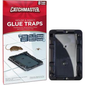 imageCatchmaster Mouse ampamp Insect Glue Traps 8Pk Adhesive Rodent ampamp Bug Catcher PreScented Mouse Traps Indoor for Home Sticky Glue Boards for Mice and Insects Pet Safe Pest Control for House ampamp Garage8 Traps