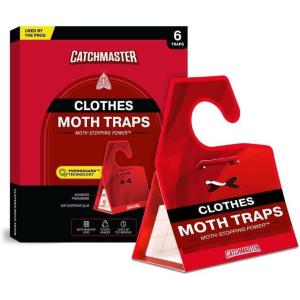 imageCatchmaster Pantry Pest ampamp Moth Traps 6Pk Bug Killer for Kitchen Storage ampamp Pantry Cabinet Sticky Moth Traps for House Protect Pet Food Kitchen Cabinets Storage Pet Safe Glue TrapRed