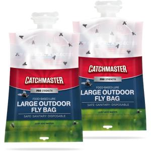 imageCatchmaster Pro Series Disposable Fly Bag 4Pack Hanging Fly Trap Outdoor Home Bug Catcher and Flying Insect Trap with Premium Bait Pet Safe Pest Control XL Bag for Backyard Pool Patio ampamp Camping2 Bags