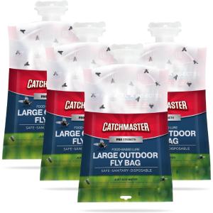 imageCatchmaster Pro Series Disposable Fly Bag 4Pack Hanging Fly Trap Outdoor Home Bug Catcher and Flying Insect Trap with Premium Bait Pet Safe Pest Control XL Bag for Backyard Pool Patio ampamp Camping4 Bags