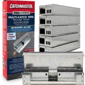 imageCatchmaster Pro Series MultiCatch Mouse Trap 6Pack Humane Mouse Traps Indoor for Home Includes Replaceable Glue Boards Pet Safe Pest Control Live Catch for Garage ampamp ShedMini