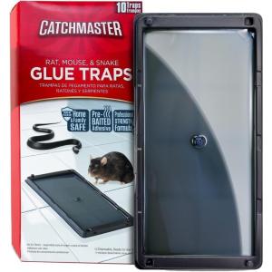 imageCatchmaster Rat Snake and Mouse Traps 12Pk Large Bulk Glue Rat Traps for Home Adhesive Plastic Tray for Inside House Snake Mice ampamp Spider Catcher Pet Safe Pest Control10 Pack