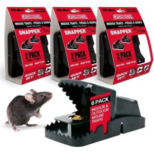 imageCatchmaster Snapper Mouse Traps 6Pk Mouse Traps Indoor for Home Reusable Rodent Killer for House Outdoor Critter Catcher Eco Friendly Pest Control for Garage Basement ampamp KitchenSnapper Trap  Mouse
