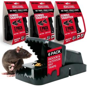 imageCatchmaster Snapper Mouse Traps 6Pk Mouse Traps Indoor for Home Reusable Rodent Killer for House Outdoor Critter Catcher Eco Friendly Pest Control for Garage Basement ampamp KitchenJumbo Snapper Trap  Rat
