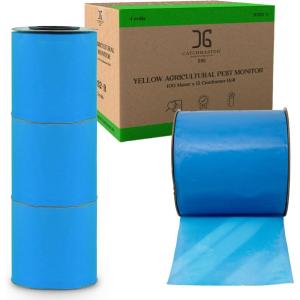 imageCatchmaster XL AG Roll 2PK Double Sided Adhesive Fly Tape Strips Fungus Gnat Sticky Trap for Greenhouse Garden Nursery Pest Control Gardening Supplies Pet Safe Insect Trap 328 x 12quot BlueBlue