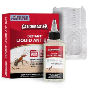 imageCatchmaster DEFIANT Liquid Ant Bait 50 uses  20 Reusable Stations 10 Stacked MultiSurface Ant Killer for Home Pest Control Traps for Home ampamp Outdoor Reduce ampamp Remove Colonies