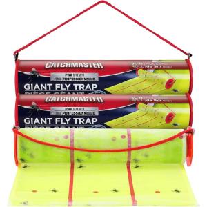 imageCatchmaster Giant Fly Glue Trap 1Pack 30 Feet Each Adhesive Fly Traps Outdoor Sticky Bug Catcher Bulk Flying Insect Paper Roll Pet Safe Pest Control for Garage Barn Greenhouse ampamp Garbage Room3 Pack