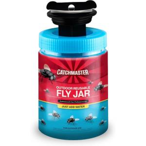 imageCatchmaster Outdoor Reusable Fly Traps Outdoor with Bait Included  1 NonToxic Pet Safe Hanging Fly Jar  Bug Catchers for Yard Patio ampamp Trash  Sets Up in Seconds