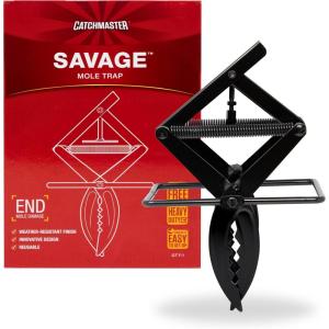 imageCatchmaster Savage Professional Strength Easy Set Mole Trap  Heavy Duty  Non Toxic Quick and Clean Metal Trap  1 Mole Trap Pack  Solid Metal Mole Trap Step to Set Heavy Duty