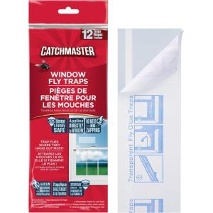 imageCatchmaster Window Fly Traps 12Pack Fruit Fly Traps for Indoors Disposable Bulk Bug Catcher Waterproof Insect Glue Trap Adhesive Strips Pet Safe Pest Control for Home Kitchen ampamp Garage12 Traps