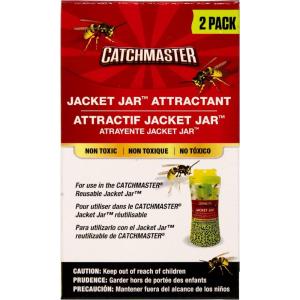 imageCatchmaster Yellow Jacket Hornet ampamp Wasp Trap Jar 2Pk Reusable Bug Catcher with Attractant Outdoor Flying Insect Trap Wasp Killer Bug Trap Pet Safe Pest Control for Backyard Patio ampamp ShedJar Bait Refill 2Pk
