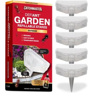imageCatchmaster Defiant Reusable Outdoor Ant Traps for Yard 2 Pack ExtraLarge Ant Bait Stations for Liquid Ant Killer Bait Not Included  XL Size Speeds Up Ant Elimination5 Garden Stakes