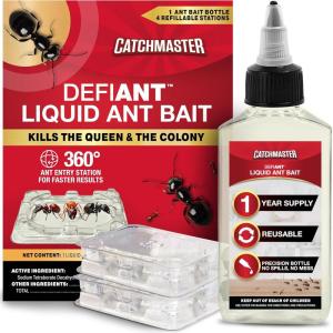 imageCatchmaster Defiant Reusable Outdoor Ant Traps for Yard 2 Pack ExtraLarge Ant Bait Stations for Liquid Ant Killer Bait Not Included  XL Size Speeds Up Ant Elimination1 Liquid Bait  Stations
