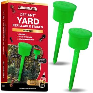 imageCatchmaster Defiant Reusable Outdoor Ant Traps for Yard 2 Pack ExtraLarge Ant Bait Stations for Liquid Ant Killer Bait Not Included  XL Size Speeds Up Ant Elimination2 Yard Stakes