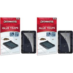 imageCatchmaster8 Mouse amp Insect Glue Traps HeavyDuty PesticideFree Sticky Mouse Traps Indoor for Home Used by The PROs Adhesive Rodent amp Bug Catcher Pest Control for House amp Garage Pack of 2