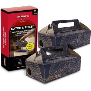 imageCatchmaster Catch amp Toss NoTouch NoSee Disposable Mouse Glue Traps Indoor No Bait Needed 2 Pack Catches up to 10 Mice  PesticideFree 6 Months of Child amp Pet Protection Sticky Mouse Traps