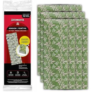 imageCatchmaster Window Fly Traps Decorative 12Pack Gnat and Fruit Fly Strips for Indoor Disposable Discreet Bug Catcher Insect Sticky Glue Traps Adhesive Pest Control for Home amp Kitchen